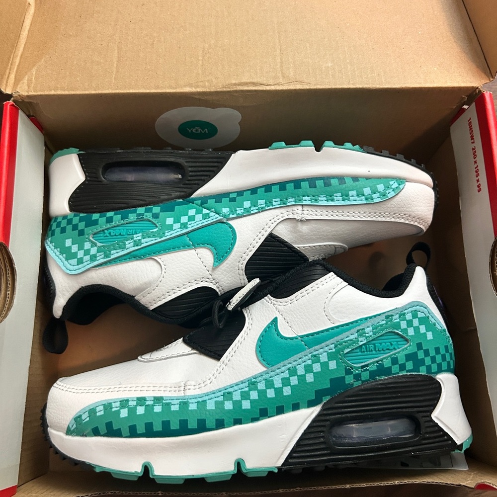 Nike Kids White & Teal Air Max Style Sneakers - Picture 2 of 3